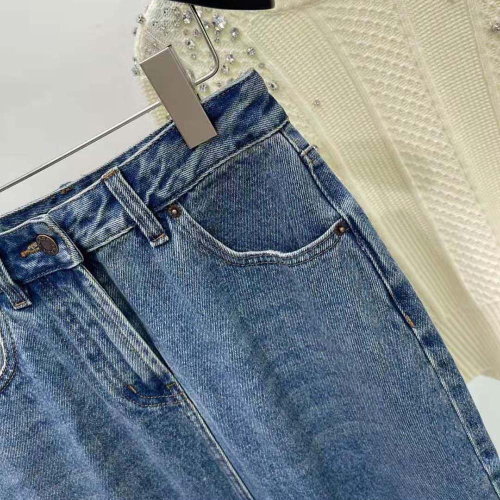Prada Women Denim Maxi-skirt-Navy - image 7
