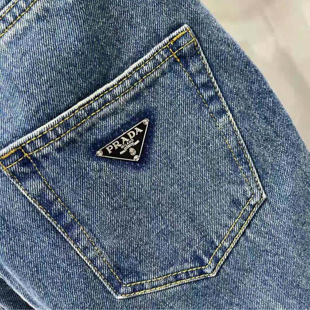 Prada Women Five-pocket Denim Jeans-Navy - image 10