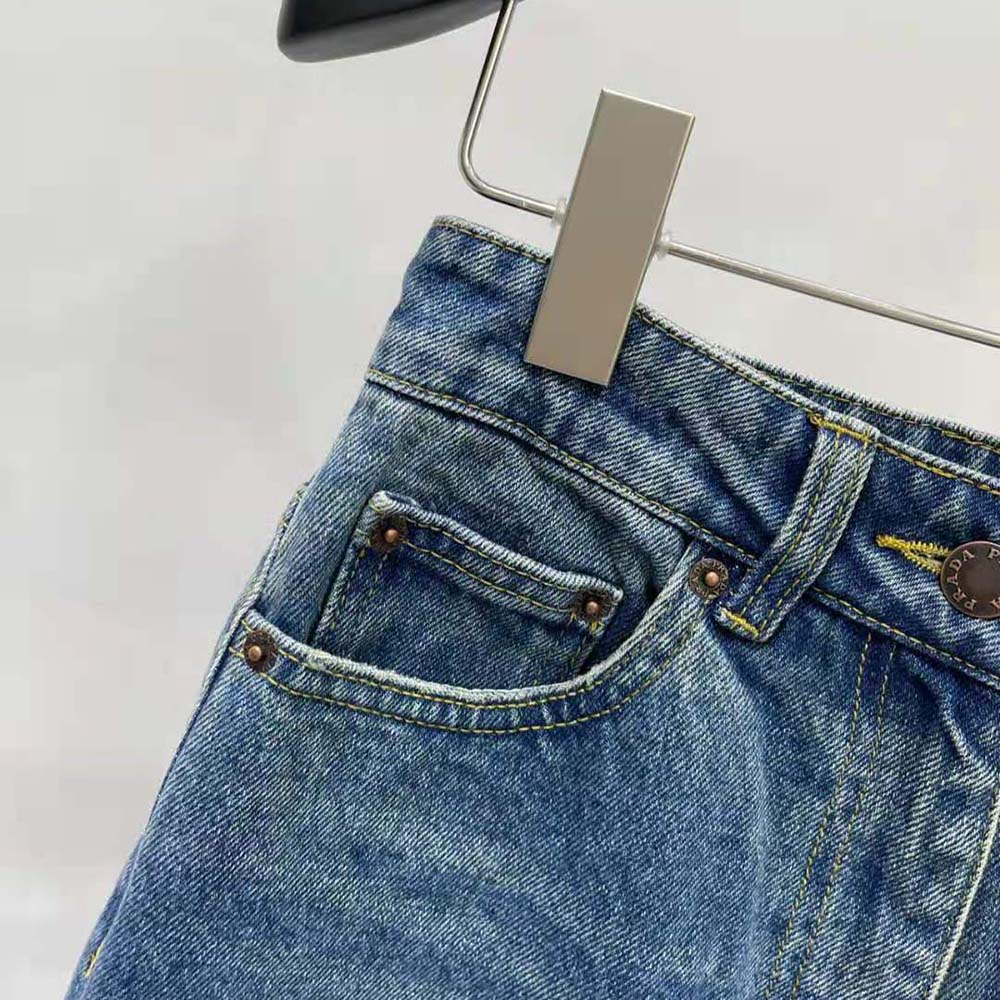 Prada Women Five-pocket Denim Jeans-Navy - image 9