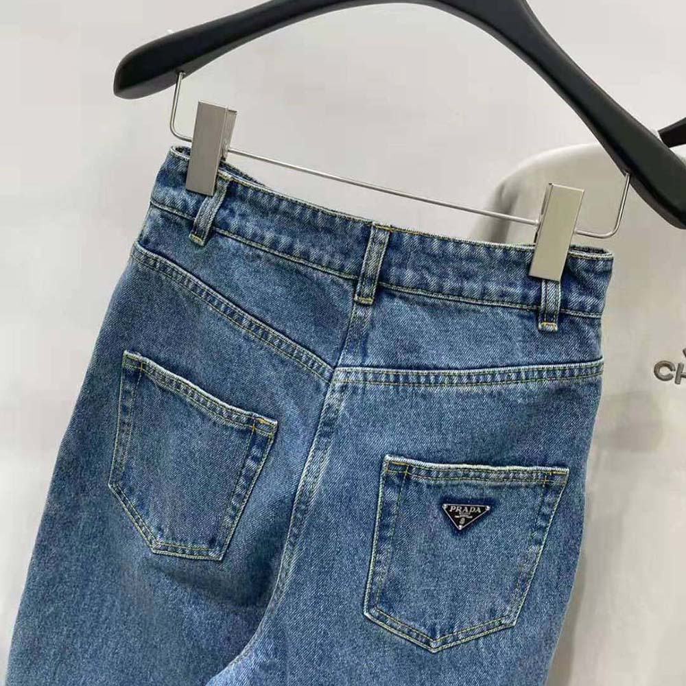 Prada Women Five-pocket Denim Jeans-Navy - image 5