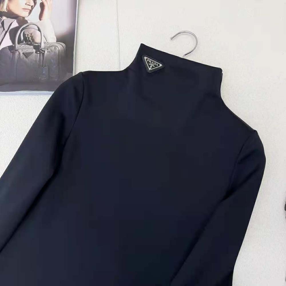 Prada Women Jersey Turtleneck Top-Black - image 7