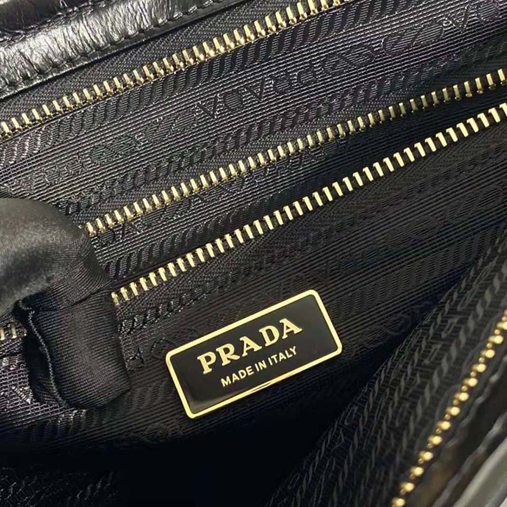 Prada Women Large Leather Handbag-Black - image 10