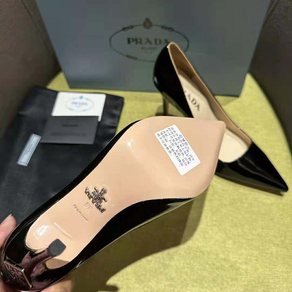 Prada Women Patent Leather Pumps-Black - image 10