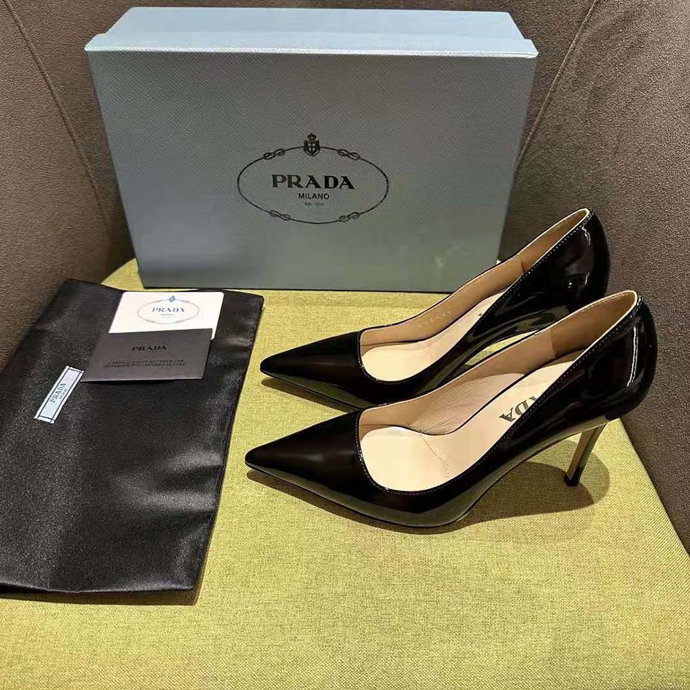 Prada Women Patent Leather Pumps-Black - image 4