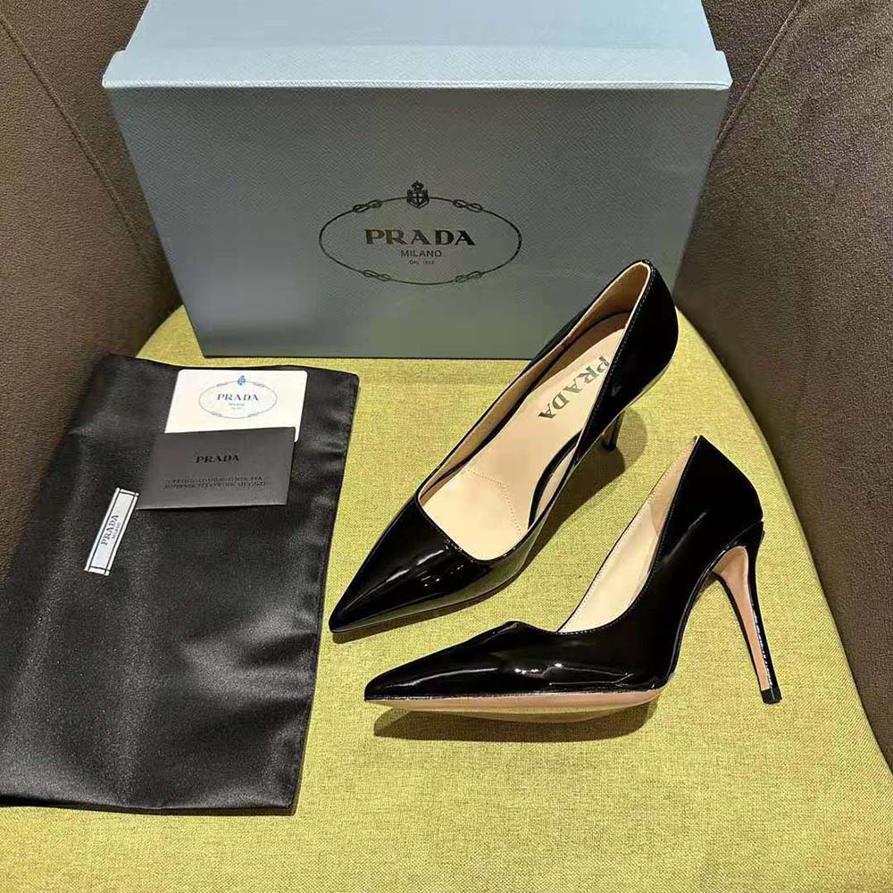Prada Women Patent Leather Pumps-Black - image 5