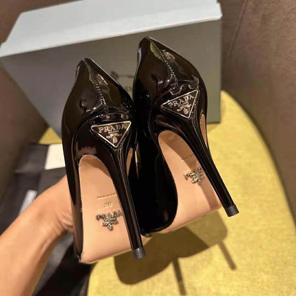 Prada Women Patent Leather Pumps-Black - image 9