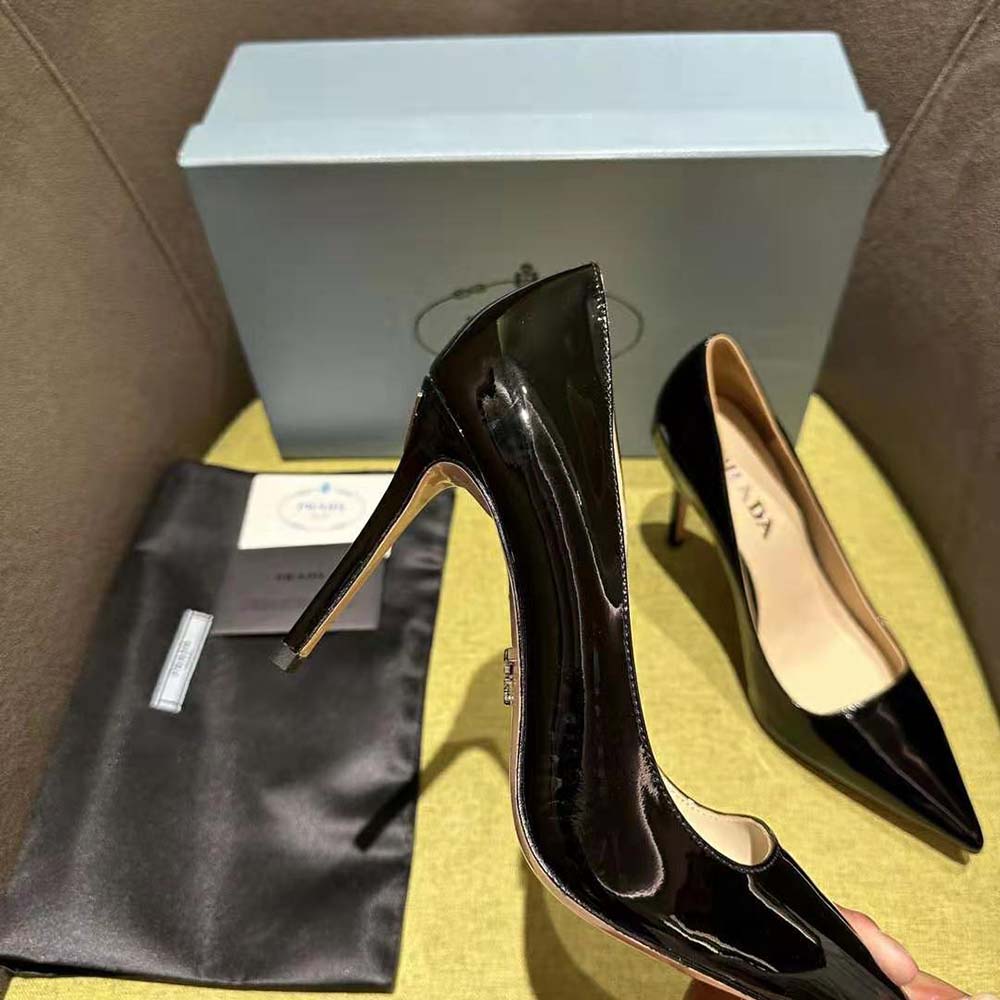 Prada Women Patent Leather Pumps-Black - image 8