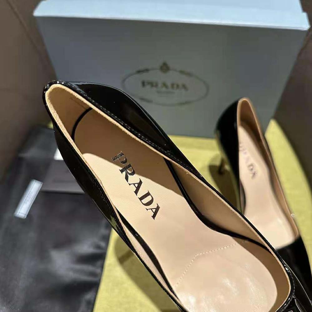 Prada Women Patent Leather Pumps-Black - image 7