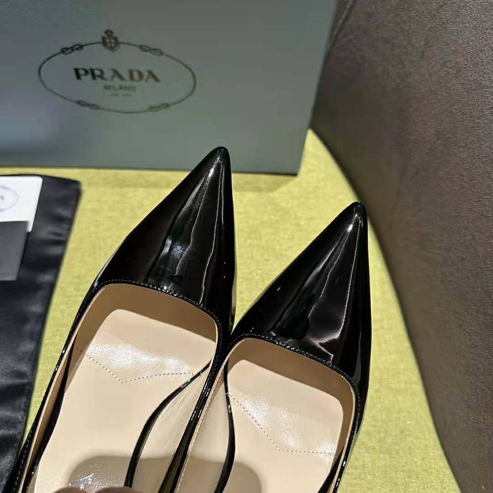Prada Women Patent Leather Pumps-Black - image 6