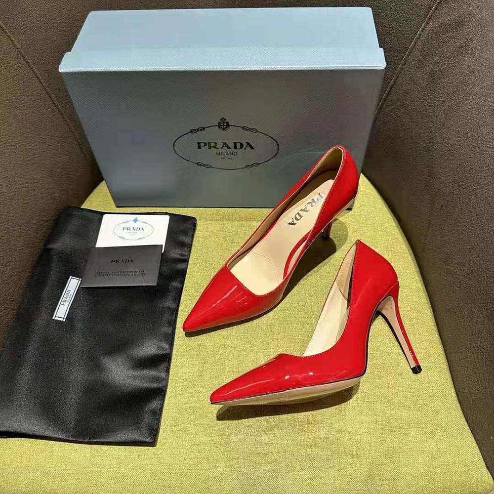 Prada Women Patent Leather Pumps-Red - image 4