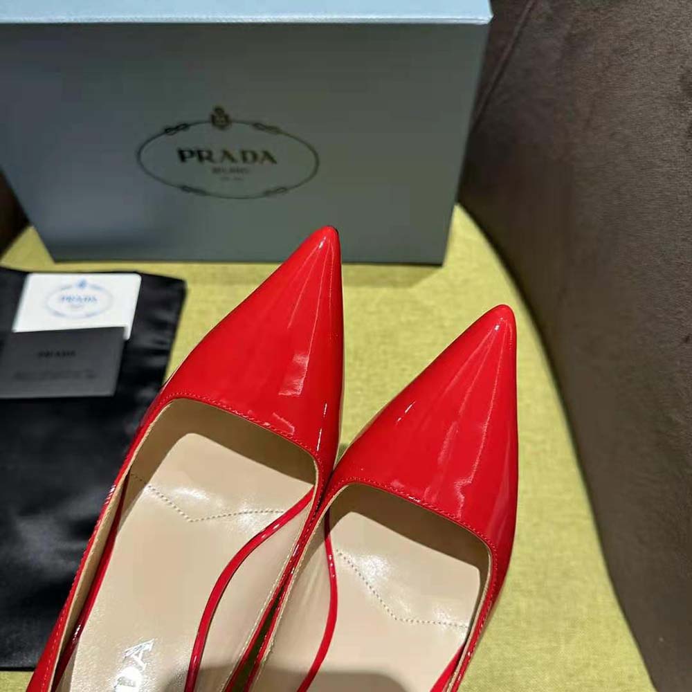 Prada Women Patent Leather Pumps-Red - image 7