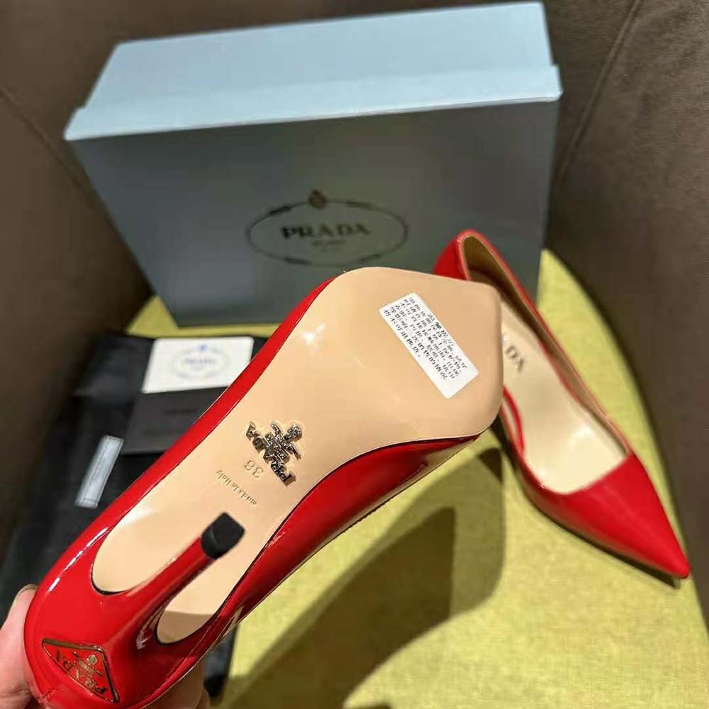Prada Women Patent Leather Pumps-Red - image 9