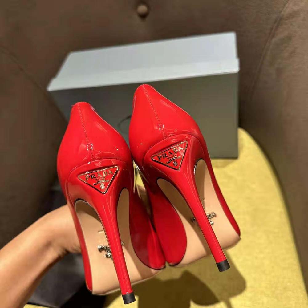 Prada Women Patent Leather Pumps-Red - image 8