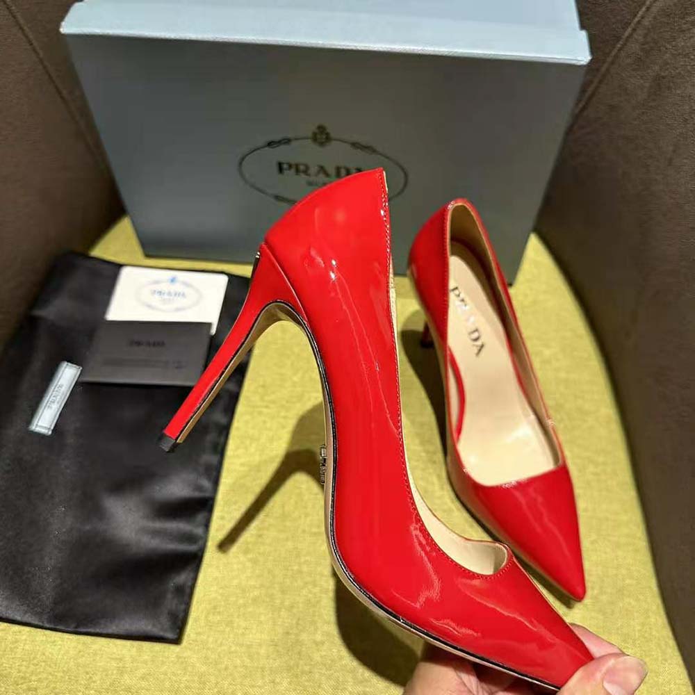 Prada Women Patent Leather Pumps-Red - image 6