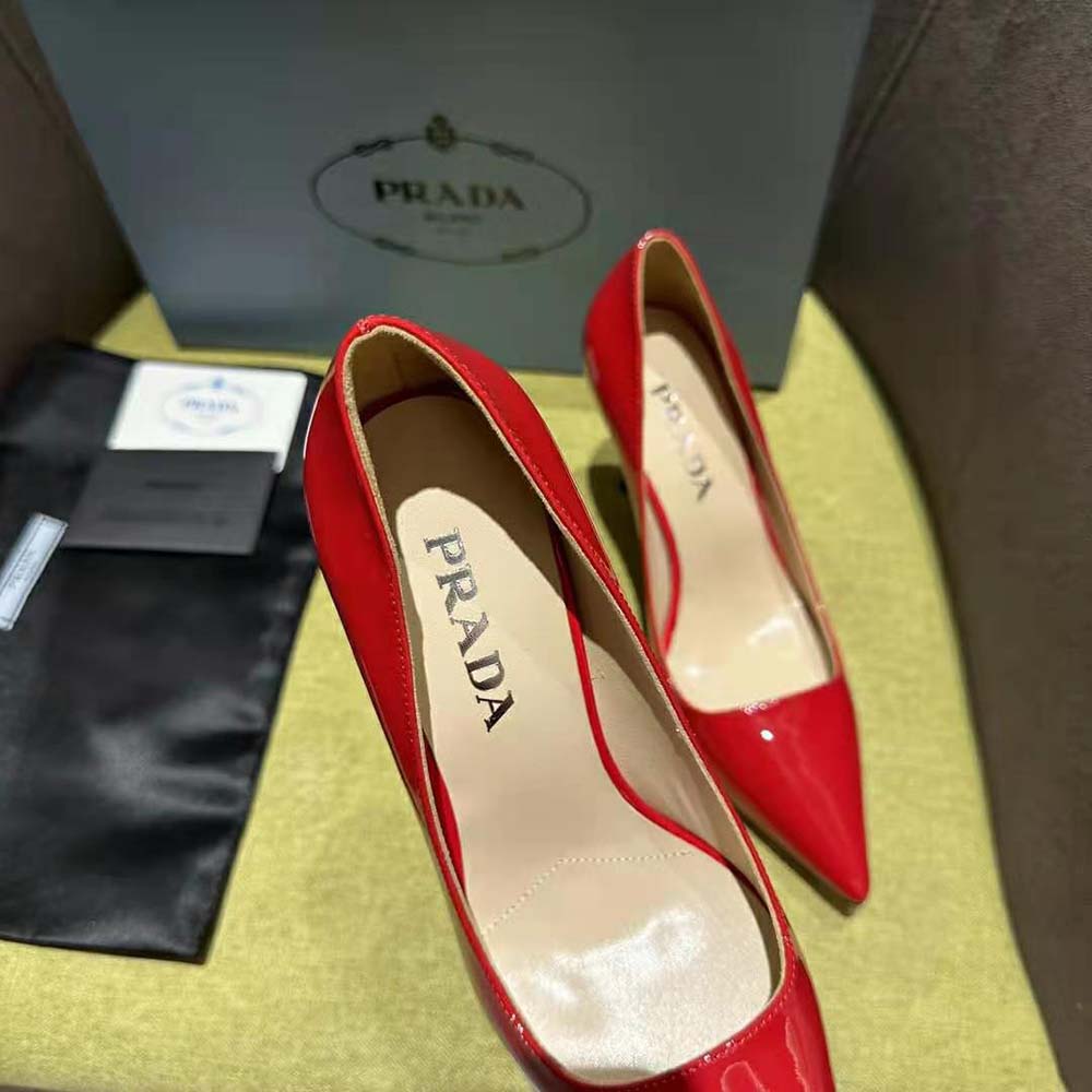 Prada Women Patent Leather Pumps-Red - image 5