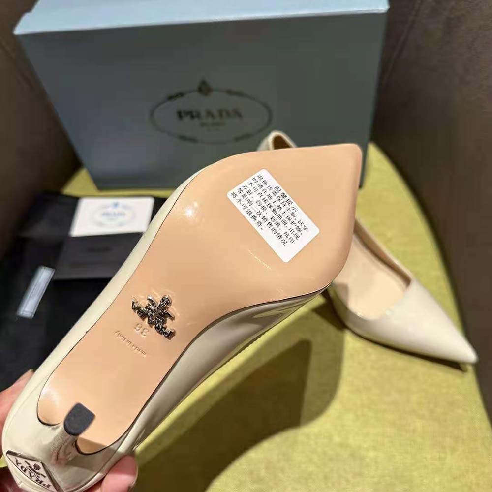 Prada Women Patent Leather Pumps-White - image 10