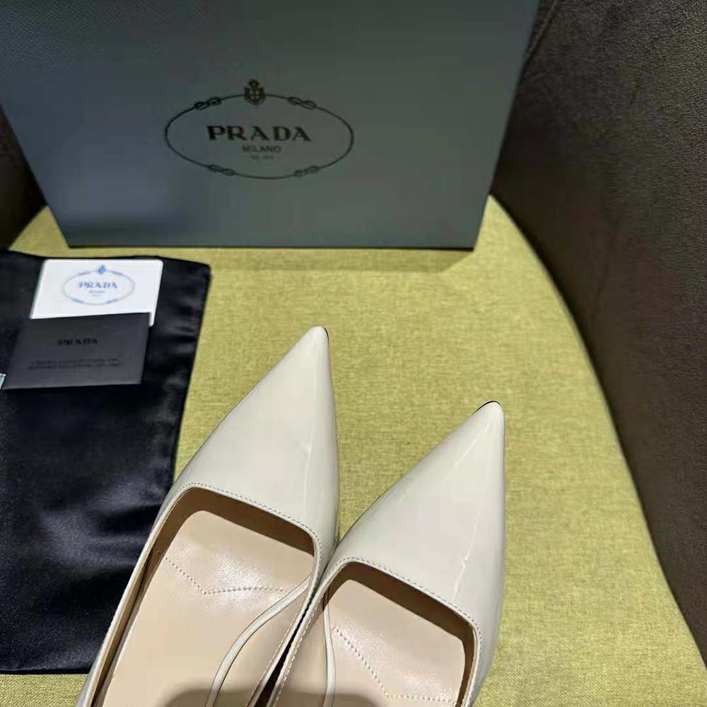 Prada Women Patent Leather Pumps-White - image 6