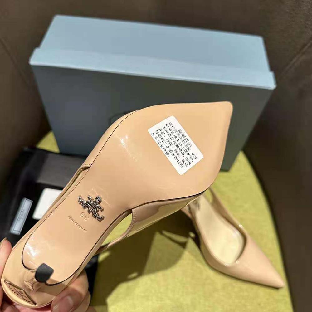Prada Women Patent Leather Slingbacks-Pink - image 10