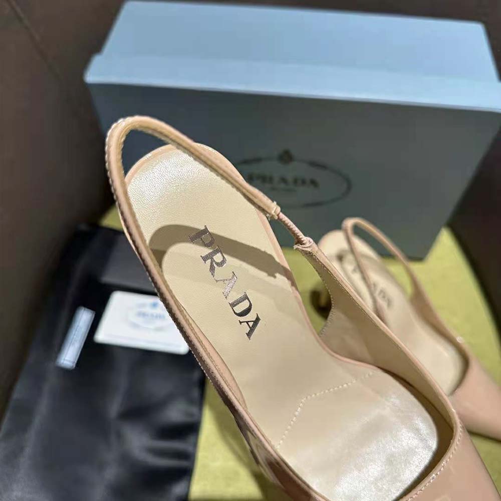 Prada Women Patent Leather Slingbacks-Pink - image 8