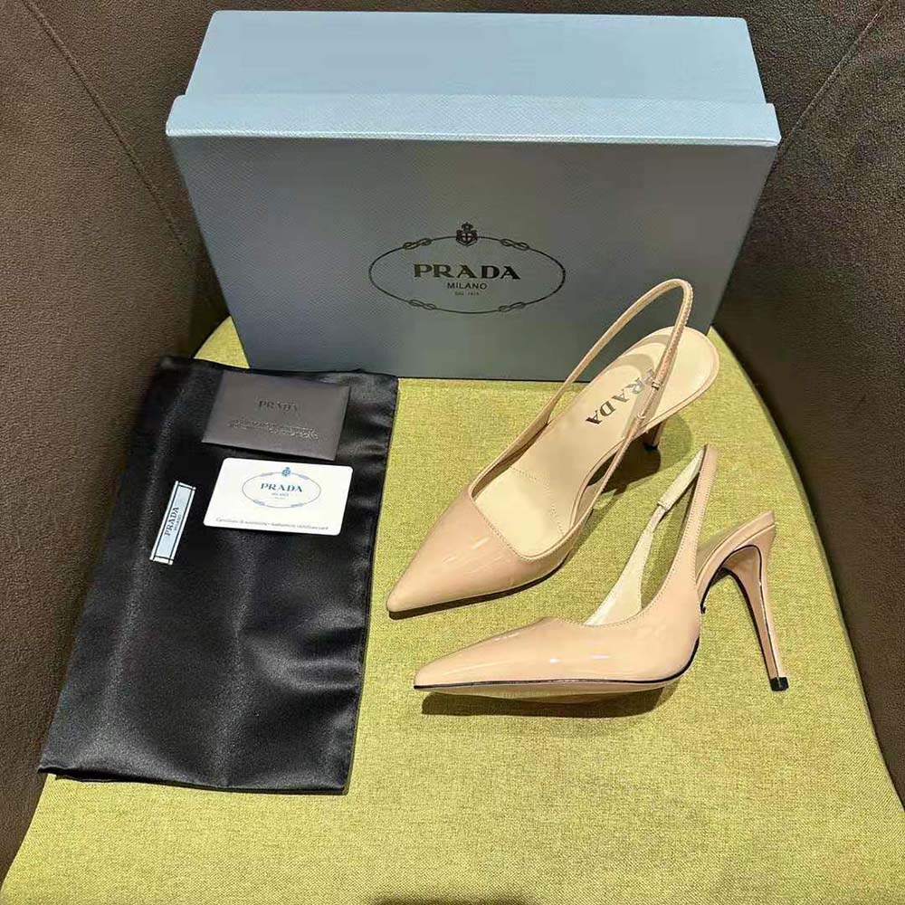 Prada Women Patent Leather Slingbacks-Pink - image 4
