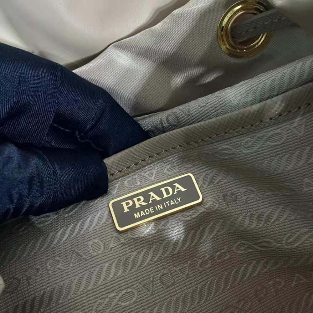 Prada Women Re-Nylon and Shearling Backpack-Beige - image 10