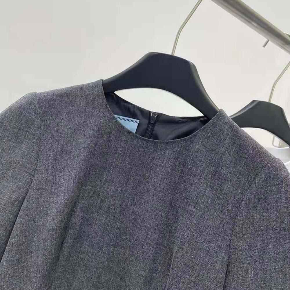 Prada Women Wool Mini-dress-Gray - image 5