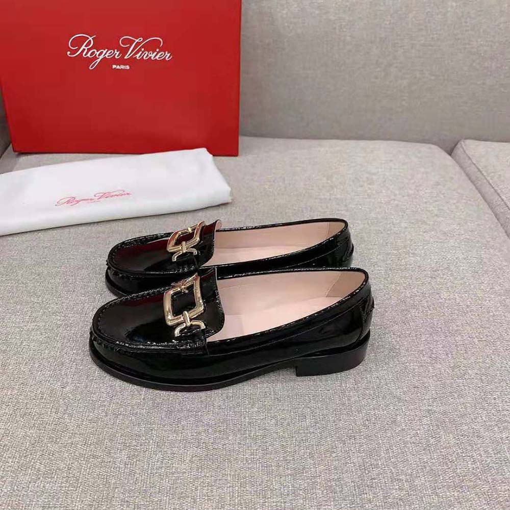 Roger Vivier Women Metal Buckle Morsetto Loafers in Patent Leather - image 4