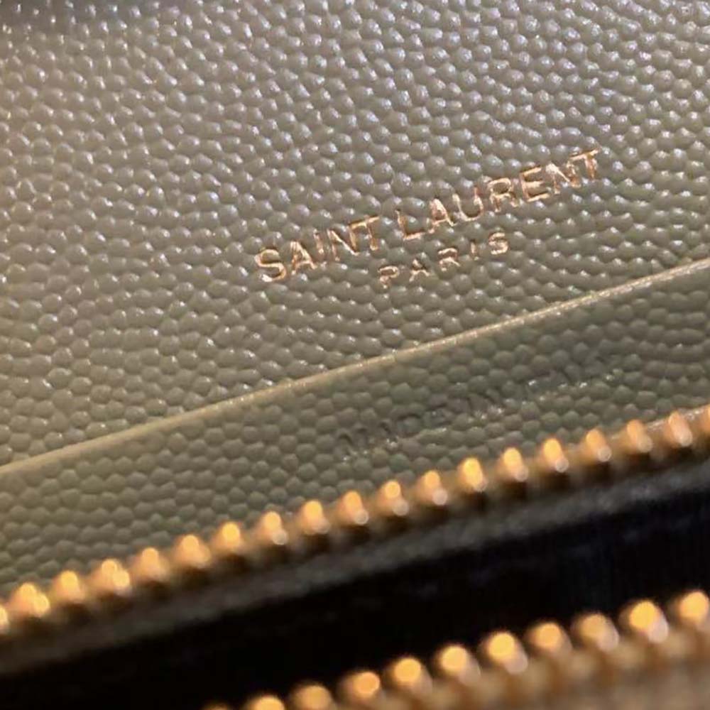 Saint Laurent Monogram Chain Wallet Grain De Poudre Embossed-Green - image 7