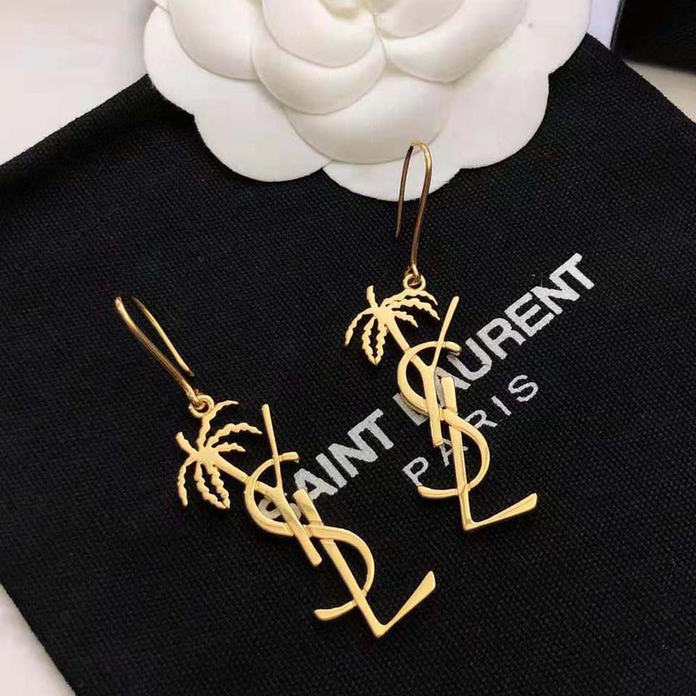 Saint Laurent YSL Women Cassandre Palm Earrings in Metal - image 6