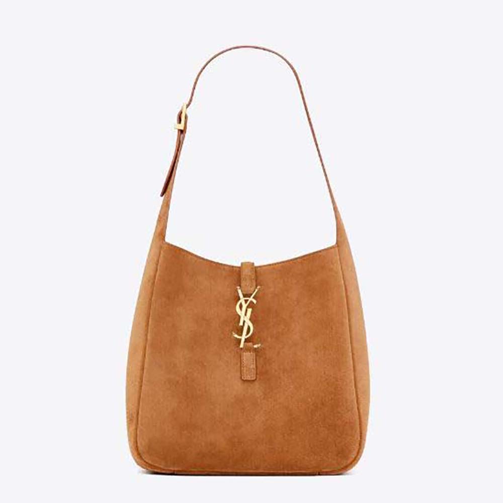 Front view of Saint Laurent YSL Women Le 5 à 7 Supple Small in Suede-Brown