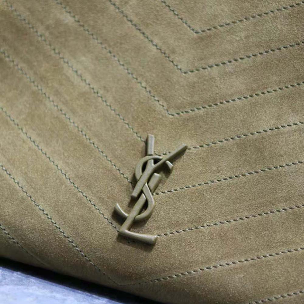 Saint Laurent YSL Women Niki Medium Shopping Bag in Suede-Green - image 8
