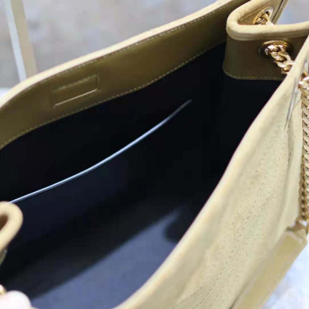 Saint Laurent YSL Women Niki Medium Shopping Bag in Suede-Green - image 10