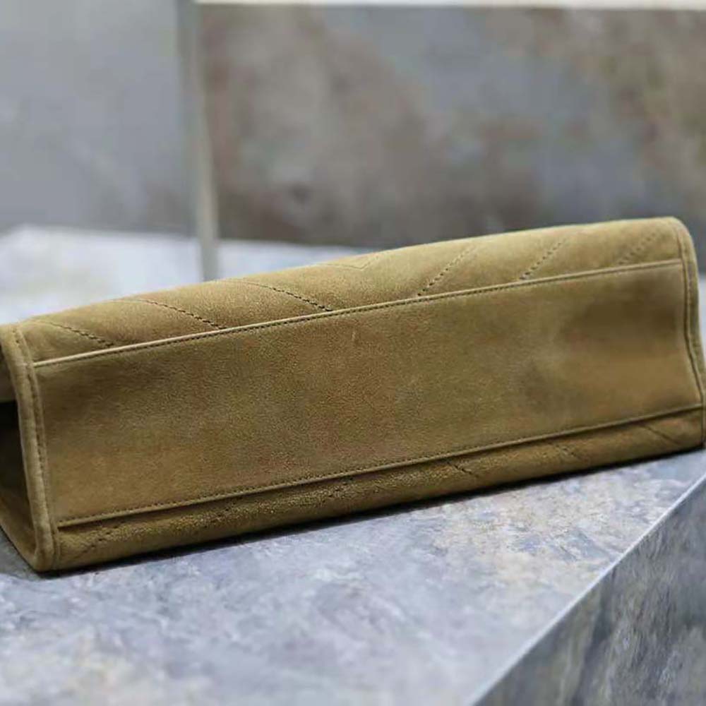 Saint Laurent YSL Women Niki Medium Shopping Bag in Suede-Green - image 7
