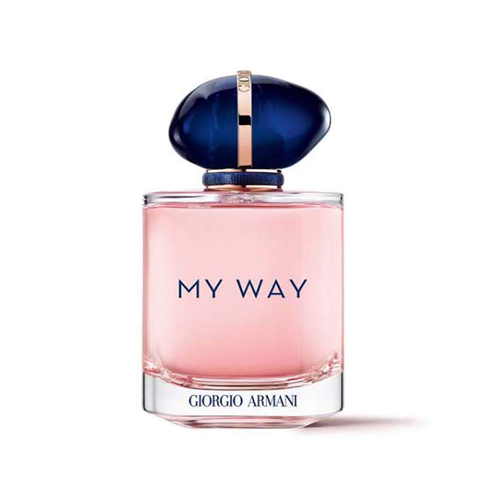 Front view of Armani Women My Way Eau de Parfum 100 ml pink bottle