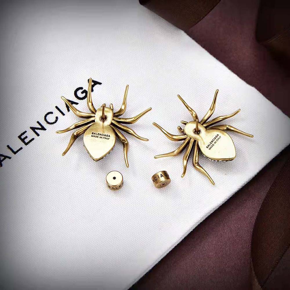 Balenciaga Women Goth Spider Earrings in Grey - image 6