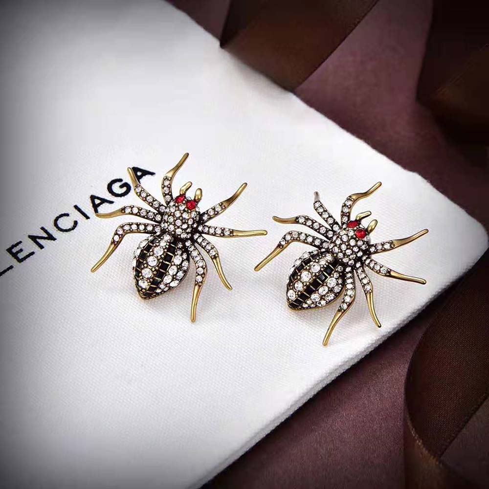 Balenciaga Women Goth Spider Earrings in Grey - image 4