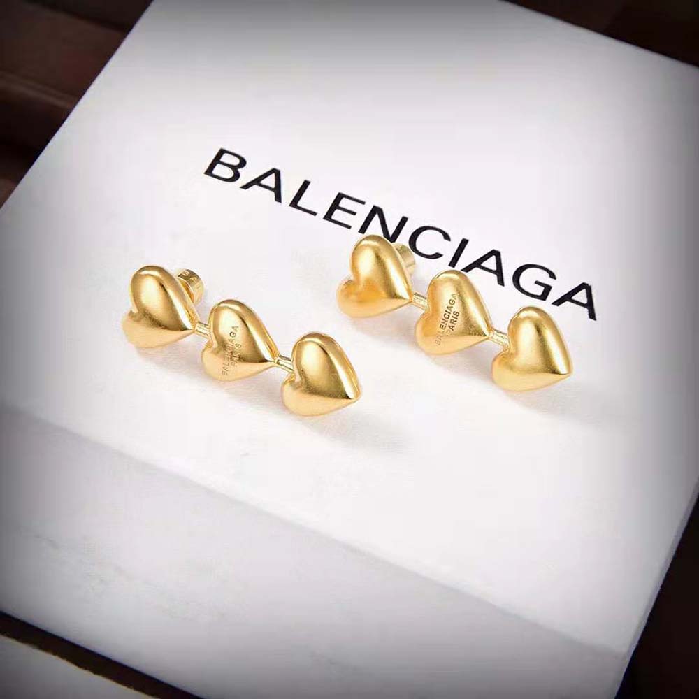 Side view showing heart silhouette detail of Balenciaga Women Heart Earrings