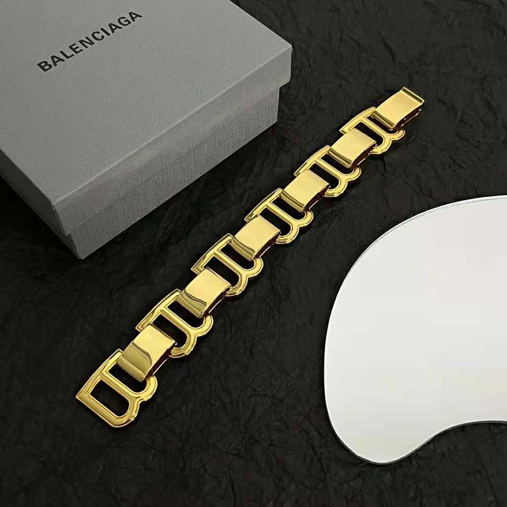 Balenciaga Women Hourglass Bracelet in Gold Brass - image 4