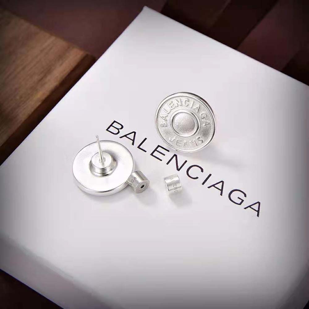 Balenciaga Women Jeans Earrings in Light Silver - image 4