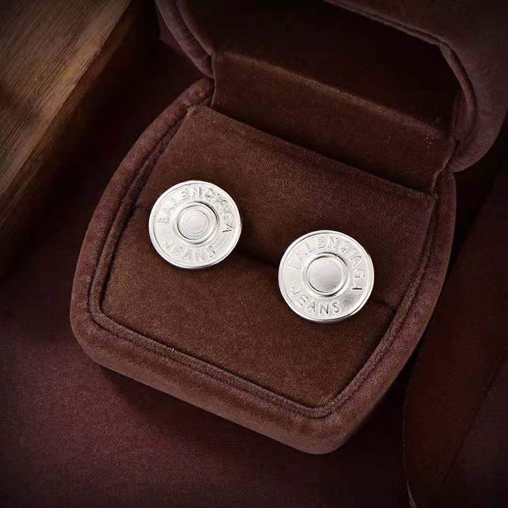 Balenciaga Women Jeans Earrings in Light Silver - image 5