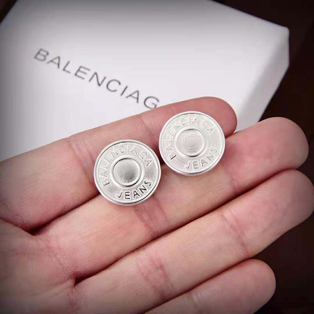 Balenciaga Women Jeans Earrings in Light Silver - image 6