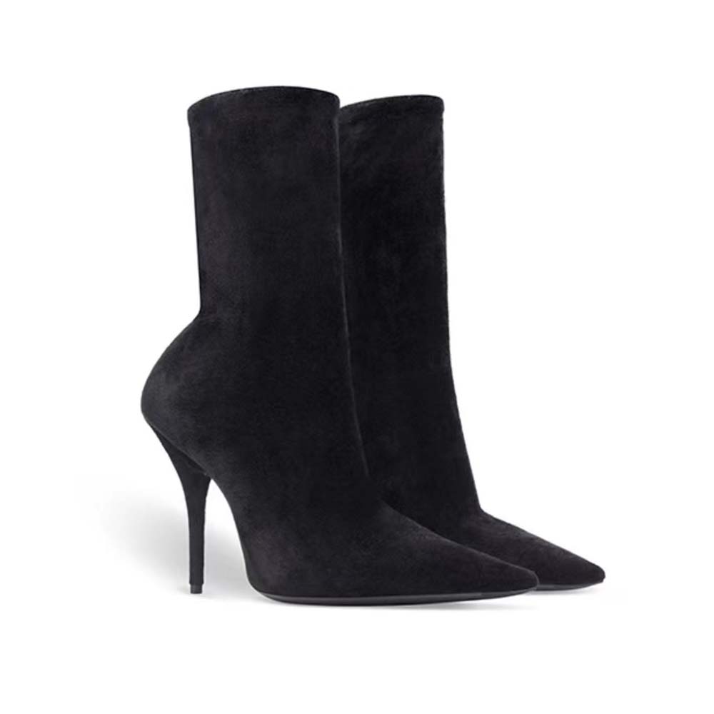 Back view showing signature knife-edged heel of Balenciaga Women Knife bootie