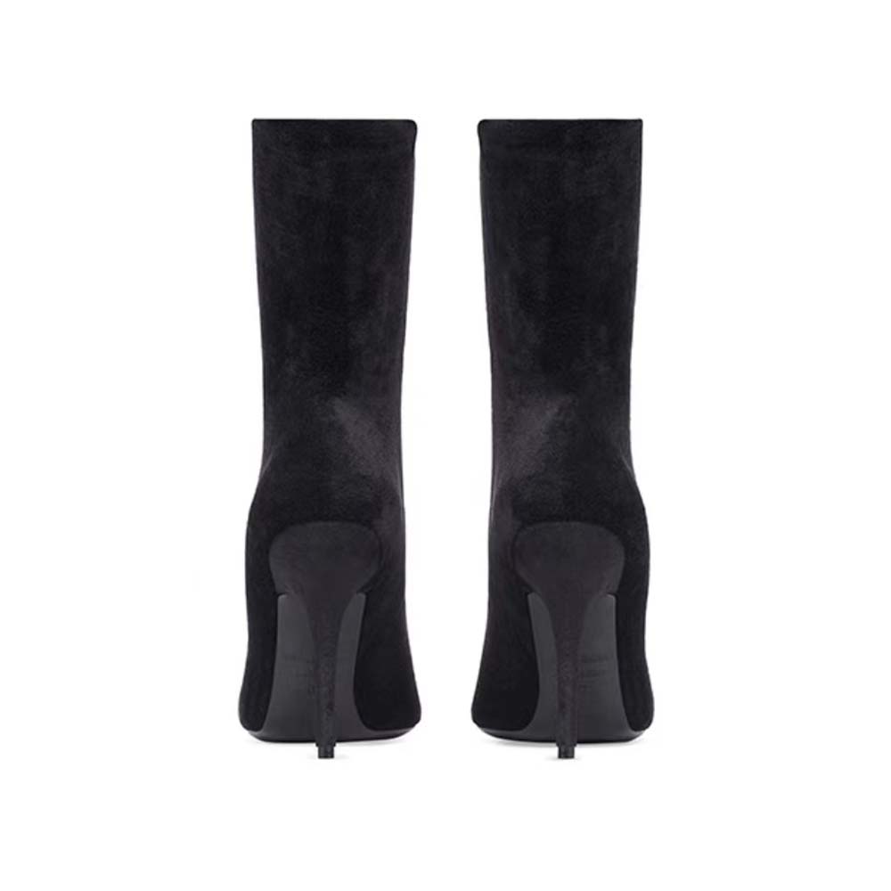 Balenciaga Women Knife 110mm Bootie in Black Fluid Velvet Jersey - image 5