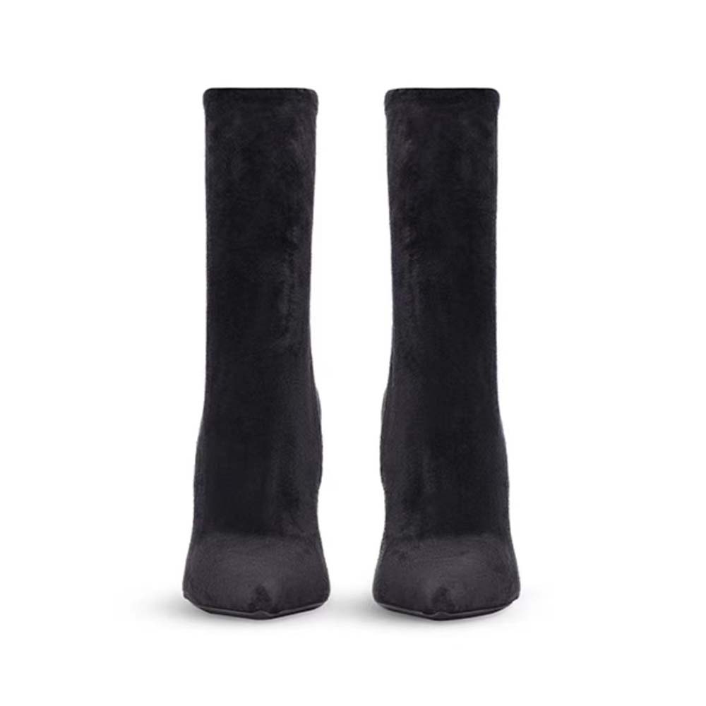 Balenciaga Women Knife 110mm Bootie in Black Fluid Velvet Jersey - image 4