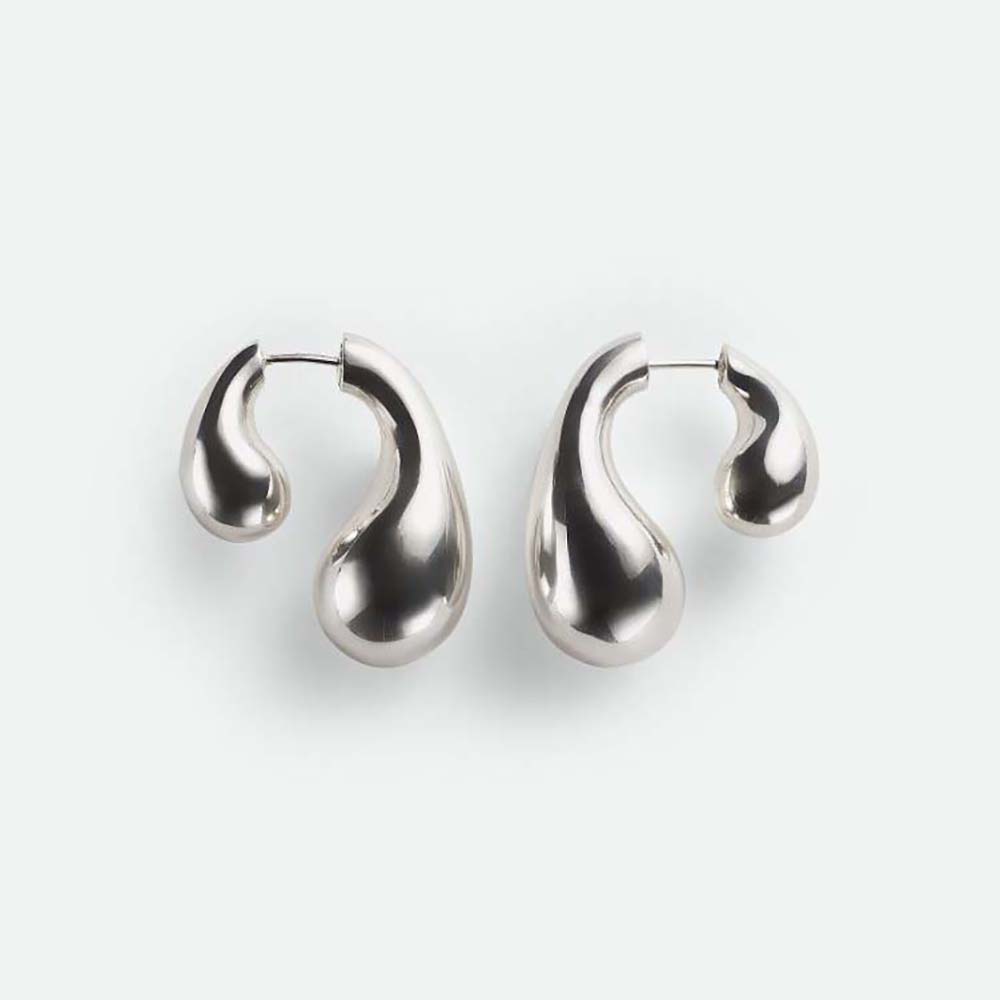 Front view of Bottega Veneta Women Drop Earrings in Sterling Silver