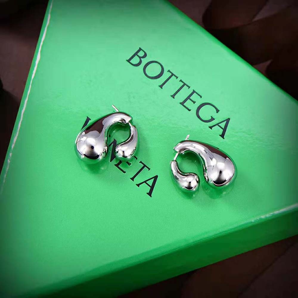 Side angle showing drop silhouette of Bottega Veneta Women Drop Earrings