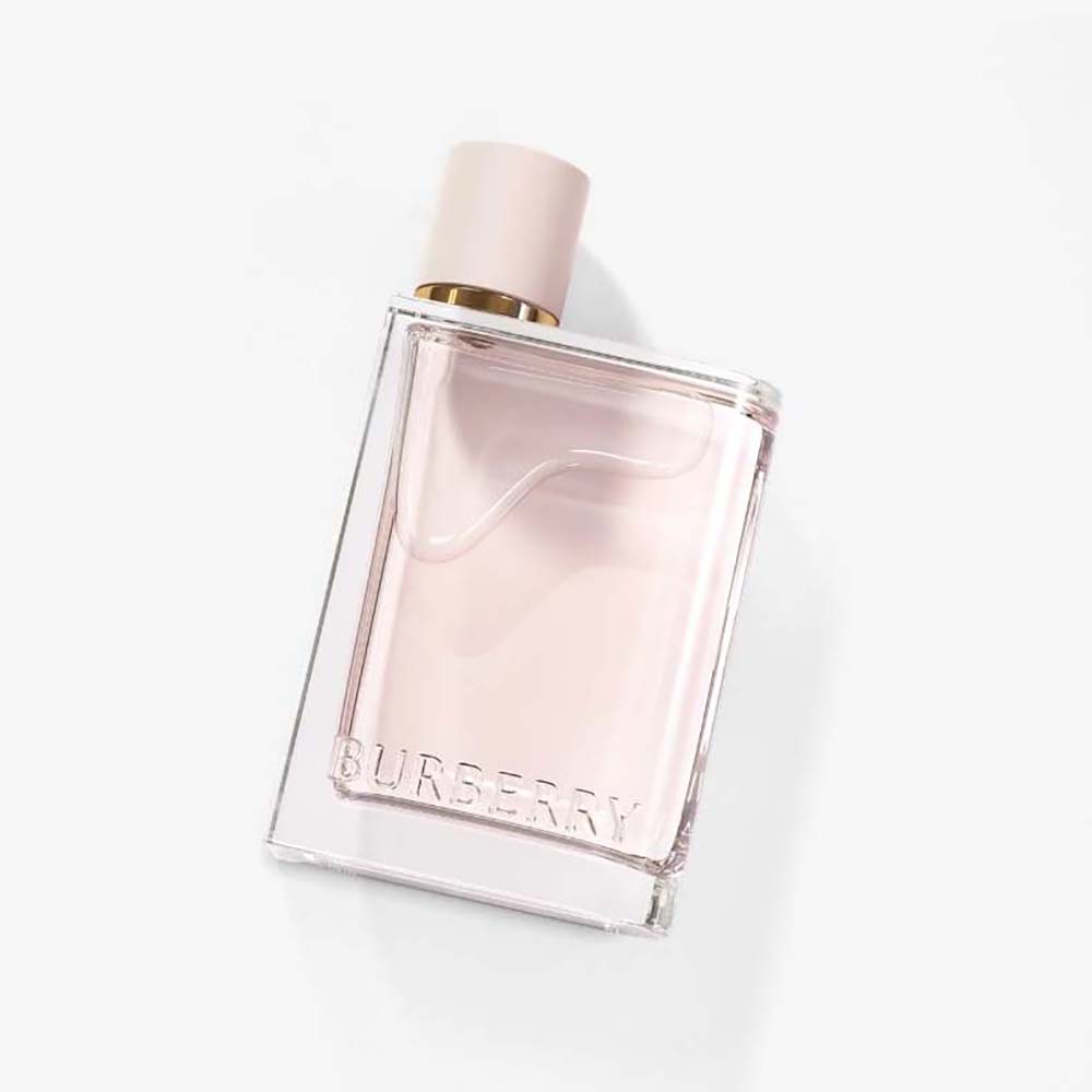 Front view of Burberry Women Her Eau de Parfum 100ml bottle in pink
