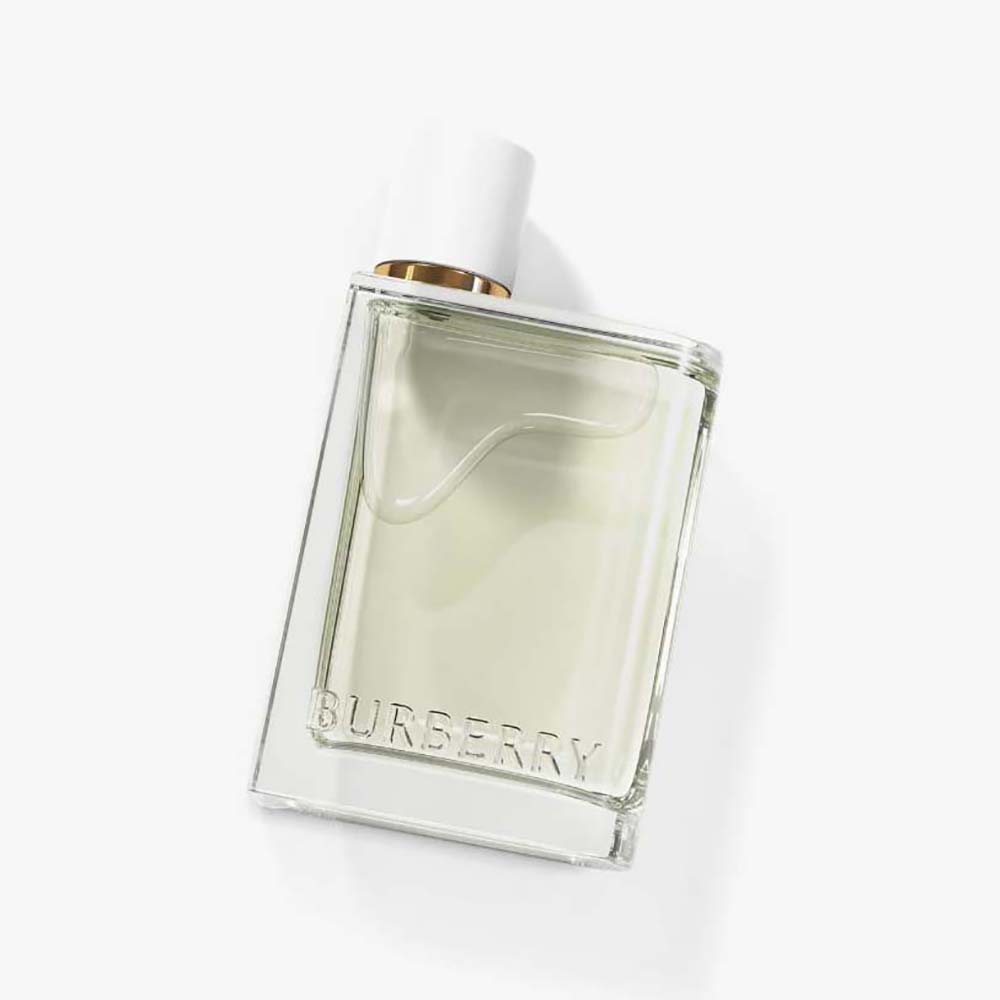 Front view of Burberry Women Her Eau de Toilette 100ml green bottle