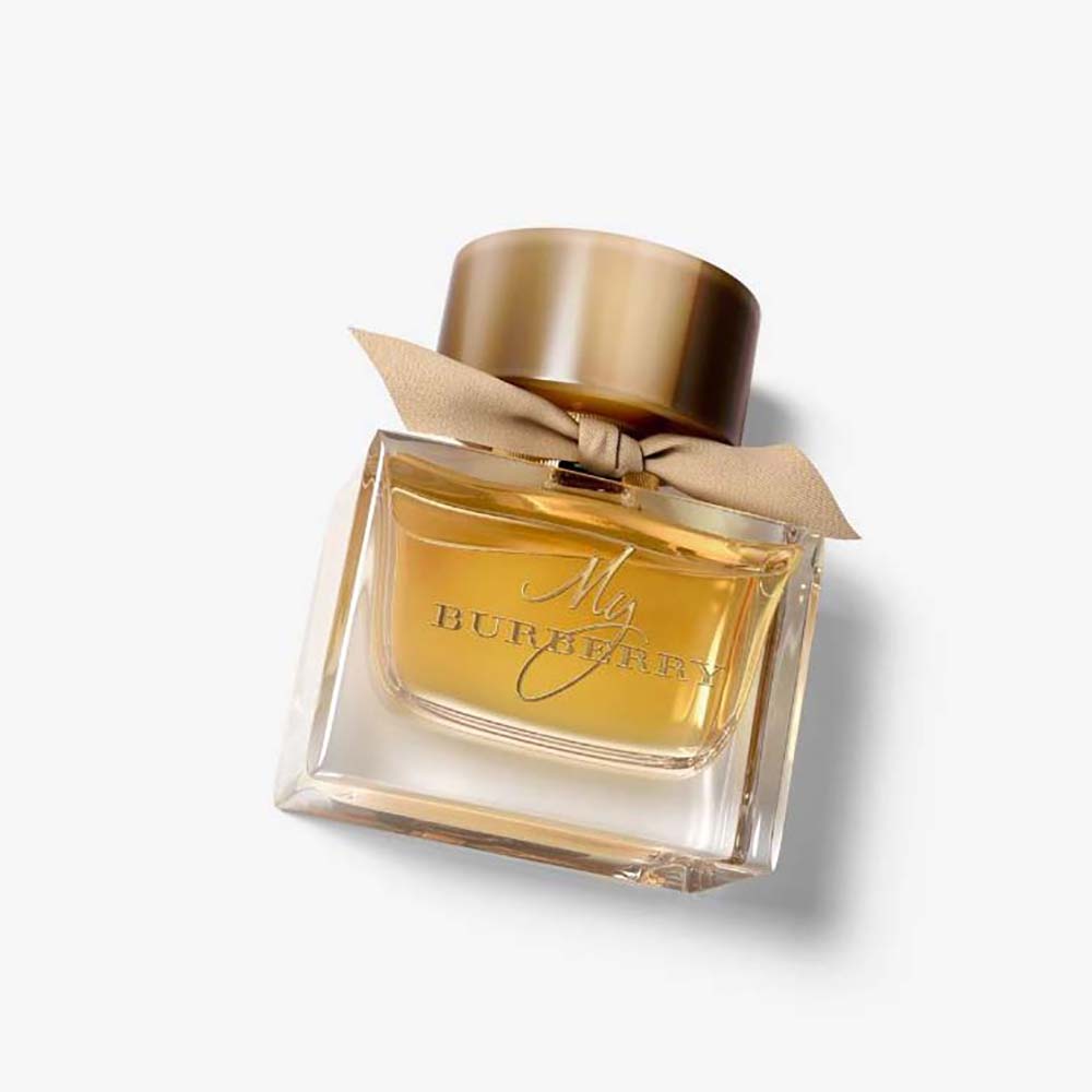 Front view of Burberry Women My Burberry Eau de Parfum 90ml beige bottle