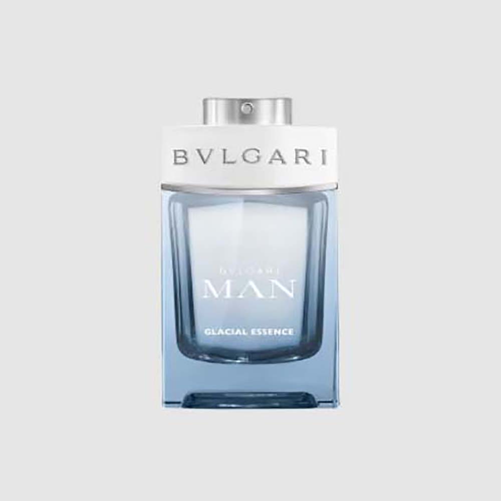 Front view of Bvlgari Men Glacial Essence Eau De Parfum in blue bottle